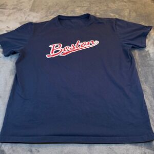 RZUO Boston Graphic T Shirt Navy Blue Mens Size 2X Short Sleeve Casual Tee